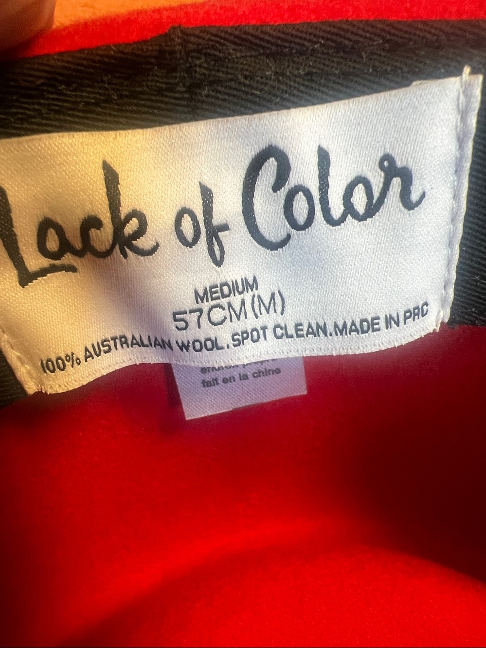 Lack of Color Red Australian Wool Wide Brim hat size M 57 CM - Picture 5 of 7